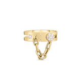 Roberto Coin 18k Yellow Gold Floating Diamond And Ruby Chain Ring