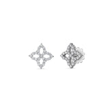 Roberto Coin 18kt White Gold Diamond Princess Flower Stud Earrings