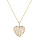 Roberto Coin 18kt Yellow Gold Diamond Puffy Heart Pendant Necklace