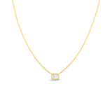 Roberto Coin 18kt Yellow Gold Emerald Cut Diamond Bezel Set Pendant Necklace