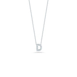 Roberto Coin 18kt White Gold Diamond 'D' Initial Necklace