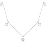 Roberto Coin 18kt White Gold Five Diamond Drop Station Necklace
