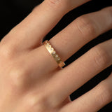 Matte Gold Scalloped Diamond Eternity Ring