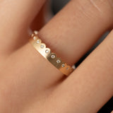 Matte Gold Scalloped Diamond Eternity Ring