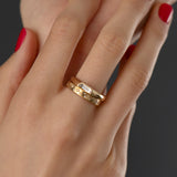 Engraved Shooting Star Diamond Wedding Band