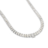 Graduated Emerald-Cut Diamond Tennis Necklace