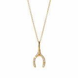 Diamond Wishbone Charm