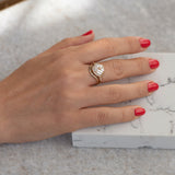 Mirrored Diamond Cluster Engagement Ring