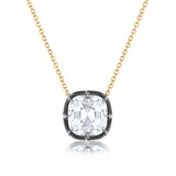 Kwiat 18Kt Yellow Gold & Sterling Silver Over Gold Cushion White Topaz Pendant Signed Fred Leighton