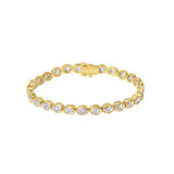 East West Bezel Set Oval Diamond Tennis Bracelet
