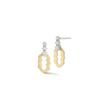 Sophia Two Tone 3-Stone Drop Earrings