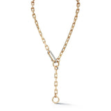 Saxon Chain Link Necklace with Diamond Clasp