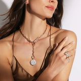 Saxon Chain Link Necklace with Diamond Clasp