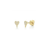 Mini Amor Heart Pave Diamond Stud Earrings