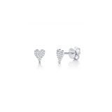 Mini Amor Heart Pave Diamond Stud Earrings