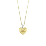 Fluted Heart Charm Necklace