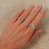 Pave Diamond Pear Shape Bypass Ring