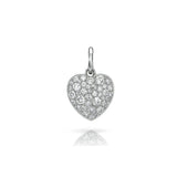 Medium Platinum Cobblestone Diamond Heart Charm