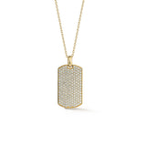 Pave Diamond Dog Tag Necklace