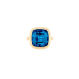 Manhattan Cushion-Cut London Blue Topaz Bezel Set Ring