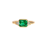 Art Deco Emerald Engagement Ring with Baguette Diamonds