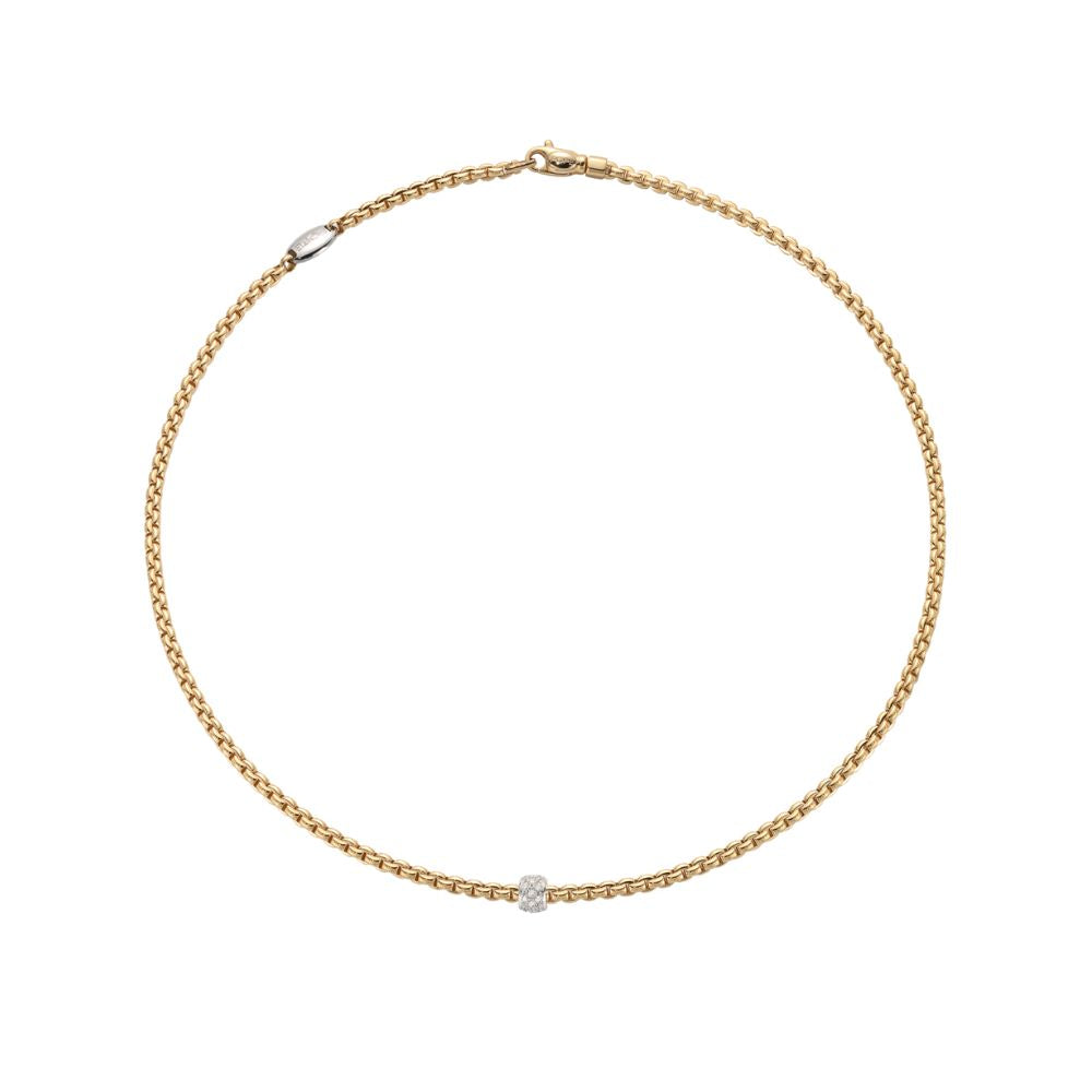 Eka Necklace with Pave Diamond Rondelle