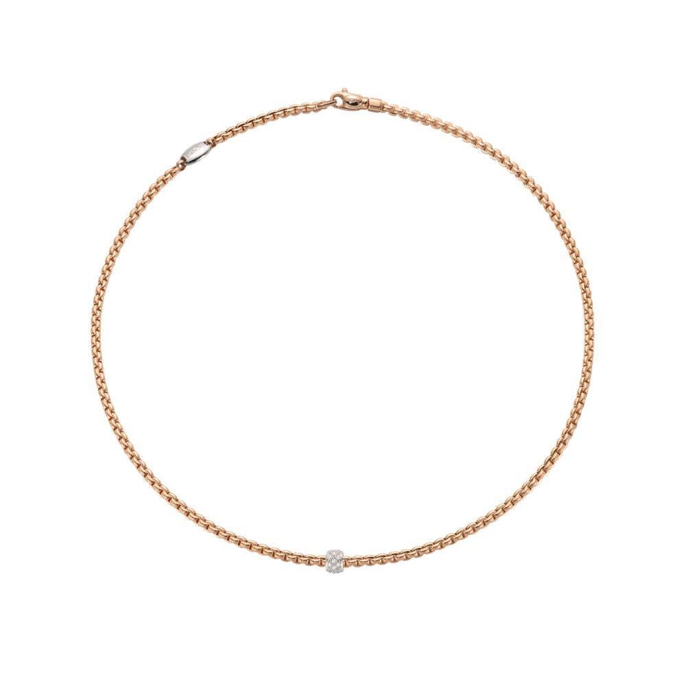 Eka Necklace with Pave Diamond Rondelle