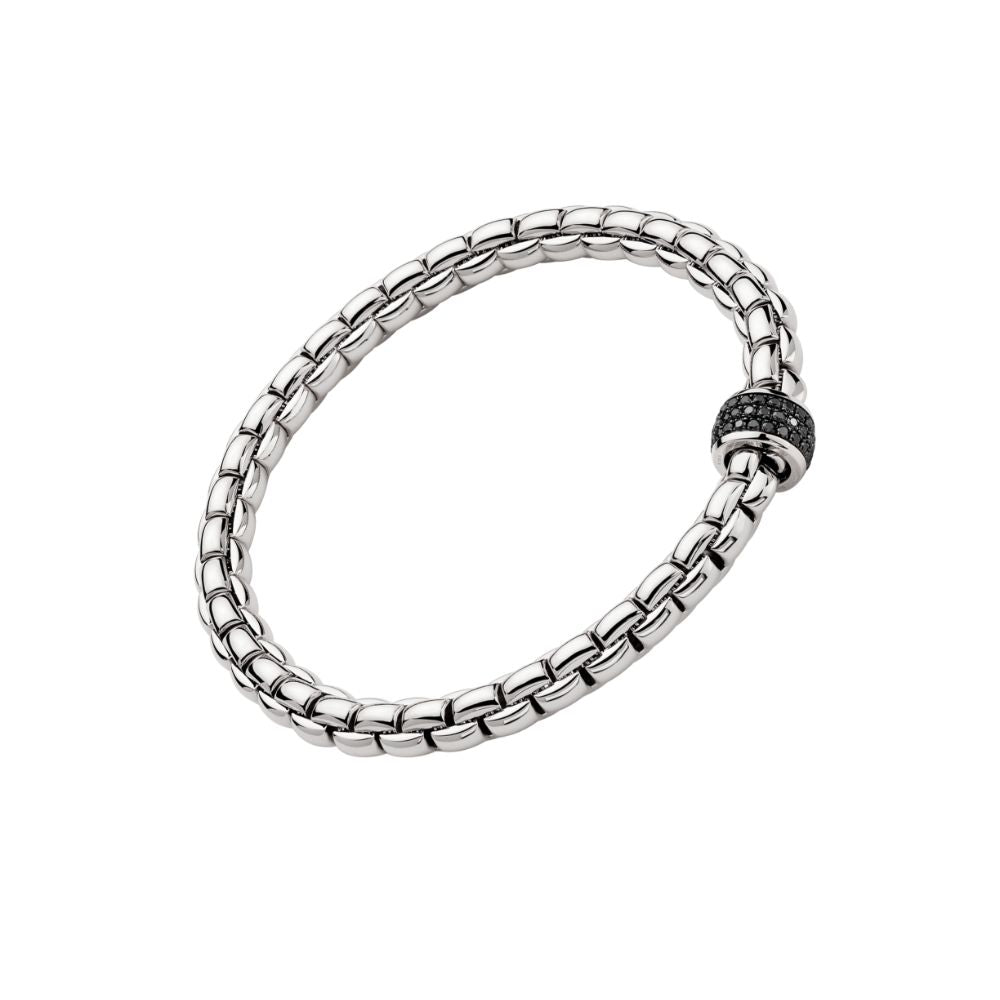 Wide Eka Flex'It Bracelet With Black Diamond Rondelle