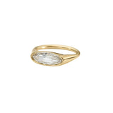 Solitaire Diamond Ring in Elongated Moval Cut