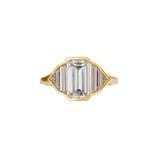 Geometric Emerald Cut Diamond Engagement Ring