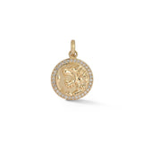 Diamond Victorian Lion Olive Medallion Charm
