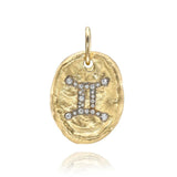 Hammered Oval Zodiac Charm