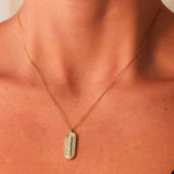 Ribbed Diamond Bar Necklace