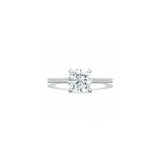 Lunetta Crescent Solitaire Engagement Ring with Pave Diamond Band