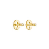Viltier 18kt Yellow Gold, Onyx and Diamond Cuff Links