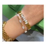 Phillips House 18kt Yellow Gold & Platinum Pear Diamond Half Cuddle Love Always Bracelet
