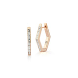Quentin Diamond Hexagon Hoop Earrings