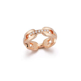 Saxon Diamond Bar Flat Chain Link Ring