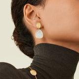 Marco Bicego Lunaria Collection 18k Yellow Gold Mother Of Pearl Drop Earrings