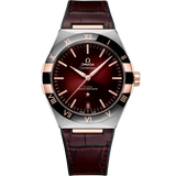 41 mm, steel - Sedna™ gold on leather strap