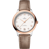 34 mm, steel - Sedna™ gold on leather strap