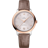 34 mm, steel - Sedna™ gold on leather strap