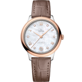 34 mm, steel - Sedna™ gold on leather strap