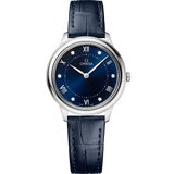 30 mm, steel on leather strap