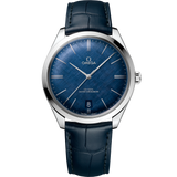 40 mm, steel on leather strap