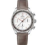 38 mm, steel on leather strap
