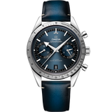 40.5 mm, steel on leather strap