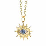 Large Chakra Evil Eye Sapphire Charm