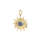 Large Chakra Evil Eye Sapphire Charm