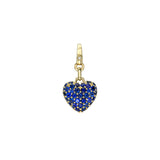 Small Puff Pavé Gemstone Heart Charm